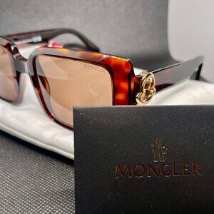 Moncler Promenade Sunglasses - Havana Frame with Red/Brown Lens - ML0244-52E